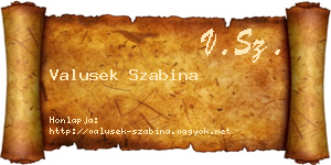 Valusek Szabina névjegykártya